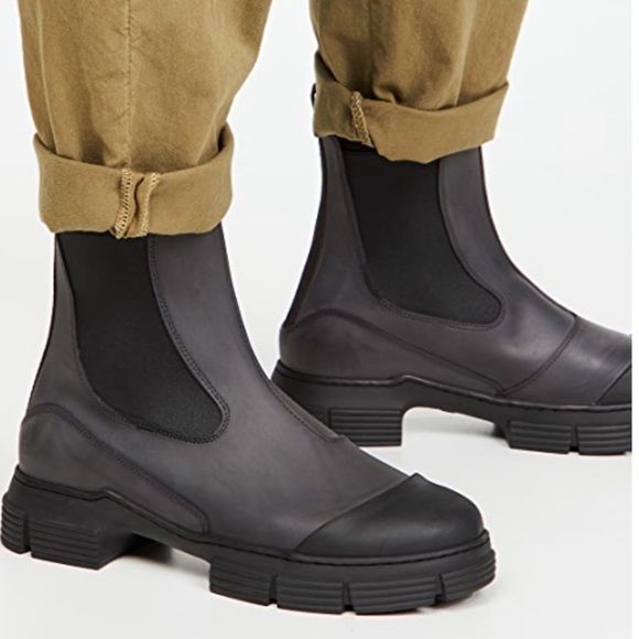 Ganni Recycled Rubber City Boots Black Size 37 7 - Picture 4 of 6
